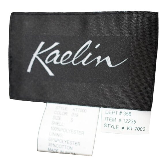 NWT Kaelin Black Track Jacket Full Zip Embroidered Logo Vintage‎ Sz S - Picture 7 of 8